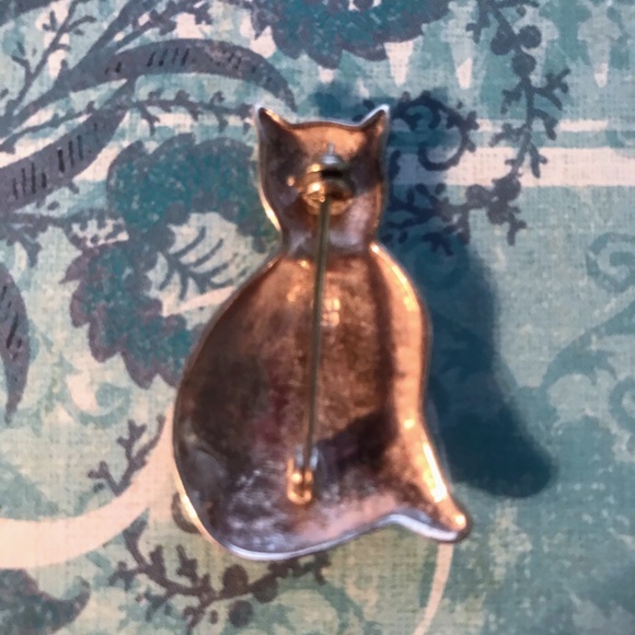 Sterling Silver Cat Pin - Picture 3 of 7